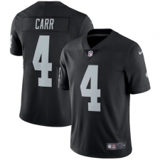 Youth Nike Oakland Raiders #4 Derek Carr Elite Black Team Color NFL Jersey