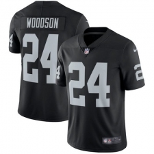 Youth Nike Oakland Raiders #24 Charles Woodson Black Team Color Vapor Untouchable Limited Player NFL Jersey