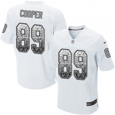Men's Nike Oakland Raiders #89 Amari Cooper Elite White Road Drift Fashion NFL Jersey