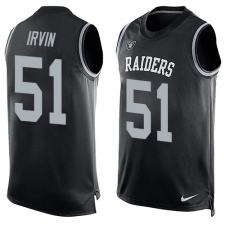 Men's Nike Oakland Raiders #51 Bruce Irvin Limited Black Player Name & Number Tank Top NFL Jersey