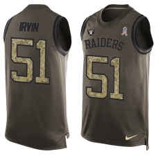 Men's Nike Oakland Raiders #51 Bruce Irvin Limited Green Salute to Service Tank Top NFL Jersey