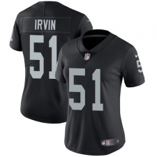Women's Nike Oakland Raiders #51 Bruce Irvin Elite Black Team Color NFL Jersey