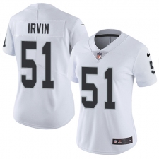 Women's Nike Oakland Raiders #51 Bruce Irvin Elite White NFL Jersey