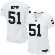 Women's Nike Oakland Raiders #51 Bruce Irvin Game White NFL Jersey