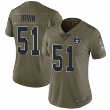 Women's Nike Oakland Raiders #51 Bruce Irvin Limited Olive 2017 Salute to Service NFL Jersey
