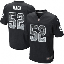 Men's Nike Oakland Raiders #52 Khalil Mack Elite Black Home Drift Fashion NFL Jersey