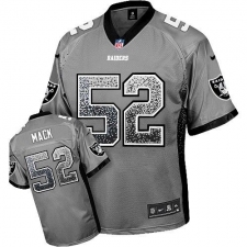 Men's Nike Oakland Raiders #52 Khalil Mack Elite Grey Drift Fashion NFL Jersey