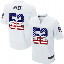 Men's Nike Oakland Raiders #52 Khalil Mack Elite White Road USA Flag Fashion NFL Jersey