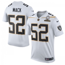 Men's Nike Oakland Raiders #52 Khalil Mack Elite White Team Rice 2016 Pro Bowl NFL Jersey