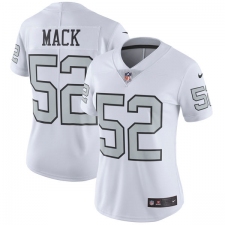 Women's Nike Oakland Raiders #52 Khalil Mack Elite White Rush Vapor Untouchable NFL Jersey
