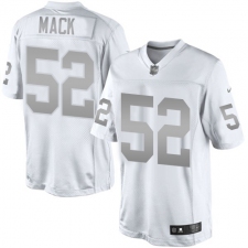 Women's Nike Oakland Raiders #52 Khalil Mack Limited White Platinum NFL Jersey