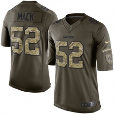 Youth Nike Oakland Raiders #52 Khalil Mack Elite Green Salute to Service NFL Jersey