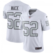 Youth Nike Oakland Raiders #52 Khalil Mack Elite White Rush Vapor Untouchable NFL Jersey