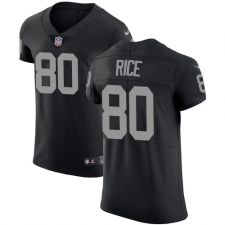 Men's Nike Oakland Raiders #80 Jerry Rice Black Team Color Vapor Untouchable Elite Player NFL Jersey