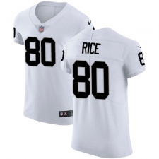 Men's Nike Oakland Raiders #80 Jerry Rice White Vapor Untouchable Elite Player NFL Jersey