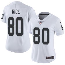 Women's Nike Oakland Raiders #80 Jerry Rice Elite White NFL Jersey