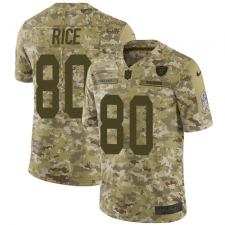 Youth Nike Oakland Raiders #80 Jerry Rice Limited Camo 2018 Salute to Service NFL Jersey