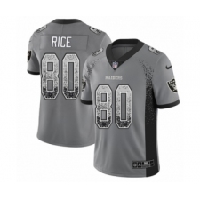 Youth Nike Oakland Raiders #80 Jerry Rice Limited Gray Rush Drift Fashion NFL Jersey