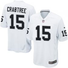 Men's Nike Oakland Raiders #15 Michael Crabtree Game White NFL Jersey