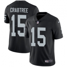 Youth Nike Oakland Raiders #15 Michael Crabtree Elite Black Team Color NFL Jersey