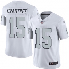 Youth Nike Oakland Raiders #15 Michael Crabtree Limited White Rush Vapor Untouchable NFL Jersey