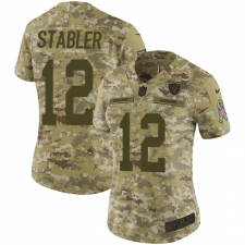 Women's Nike Oakland Raiders #12 Kenny Stabler Limited Camo 2018 Salute to Service NFL Jersey