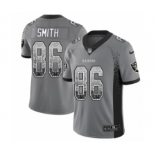 Men's Nike Oakland Raiders #86 Lee Smith Limited Gray Rush Drift Fashion NFL Jersey