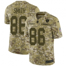 Youth Nike Oakland Raiders #86 Lee Smith Limited Camo 2018 Salute to Service NFL Jersey