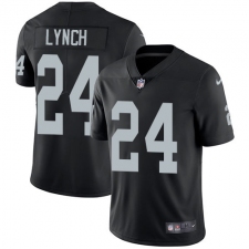 Youth Nike Oakland Raiders #24 Marshawn Lynch Elite Black Team Color NFL Jersey