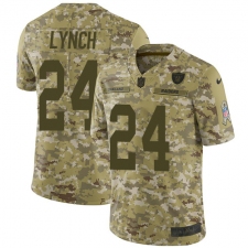 Youth Nike Oakland Raiders #24 Marshawn Lynch Limited Camo 2018 Salute to Service NFL Jersey
