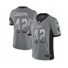 Men's Nike Oakland Raiders #42 Karl Joseph Limited Gray Rush Drift Fashion NFL Jersey