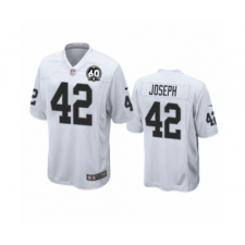 Men's Oakland Raiders #42 Karl Joseph Game 60th Anniversary White Football Jersey