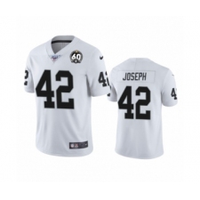 Men's Oakland Raiders #42 Karl Joseph White 60th Anniversary Vapor Untouchable Limited Player 100th Season Football Jersey