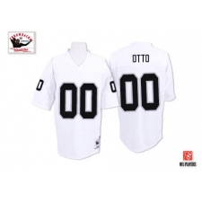 Mitchell and Ness Oakland Raiders #00 Jim Otto White Authentic NFL Throwback Jersey