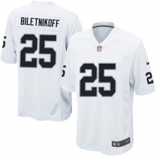 Men's Nike Oakland Raiders #25 Fred Biletnikoff Game White NFL Jersey