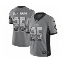 Men's Nike Oakland Raiders #25 Fred Biletnikoff Limited Gray Rush Drift Fashion NFL Jersey