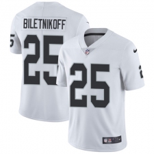 Men's Nike Oakland Raiders #25 Fred Biletnikoff White Vapor Untouchable Limited Player NFL Jersey
