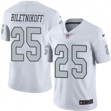Youth Nike Oakland Raiders #25 Fred Biletnikoff Limited White Rush Vapor Untouchable NFL Jersey