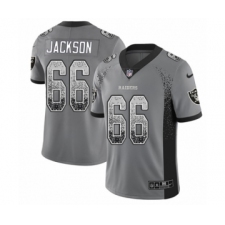 Men's Nike Oakland Raiders #66 Gabe Jackson Limited Gray Rush Drift Fashion NFL Jersey