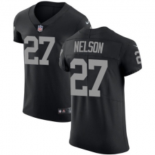 Men's Nike Oakland Raiders #27 Reggie Nelson Black Team Color Vapor Untouchable Elite Player NFL Jersey