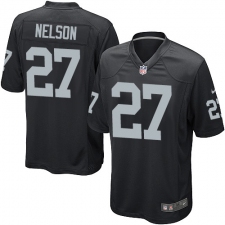 Men's Nike Oakland Raiders #27 Reggie Nelson Game Black Team Color NFL Jersey