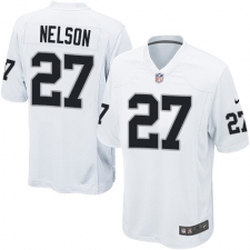 Men's Nike Oakland Raiders #27 Reggie Nelson Game White NFL Jersey