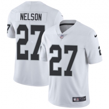 Men's Nike Oakland Raiders #27 Reggie Nelson White Vapor Untouchable Limited Player NFL Jersey
