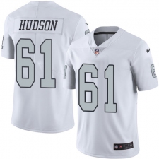 Men's Nike Oakland Raiders #61 Rodney Hudson Elite White Rush Vapor Untouchable NFL Jersey
