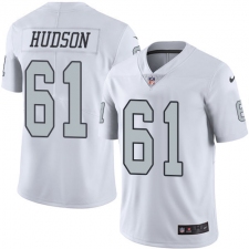 Men's Nike Oakland Raiders #61 Rodney Hudson Limited White Rush Vapor Untouchable NFL Jersey