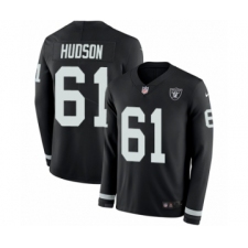 Youth Nike Oakland Raiders #61 Rodney Hudson Limited Black Therma Long Sleeve NFL Jersey
