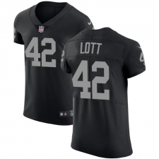 Men's Nike Oakland Raiders #42 Ronnie Lott Black Team Color Vapor Untouchable Elite Player NFL Jersey