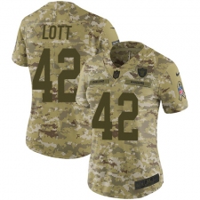 Women's Nike Oakland Raiders #42 Ronnie Lott Limited Camo 2018 Salute to Service NFL Jersey