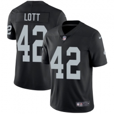 Youth Nike Oakland Raiders #42 Ronnie Lott Elite Black Team Color NFL Jersey