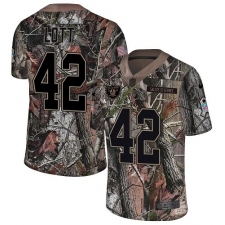 Youth Nike Oakland Raiders #42 Ronnie Lott Limited Camo Rush Realtree NFL Jersey